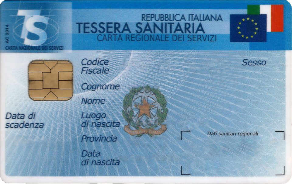 Esempio di Tessera Sanitaria attivata come CNS